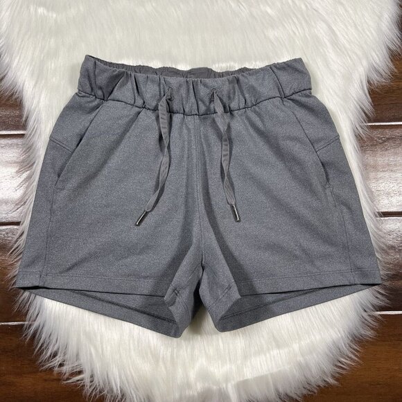 Lululemon Women's Size 2 Heathered Slate Gray On The Fly Shorts - Picture 1 of 8